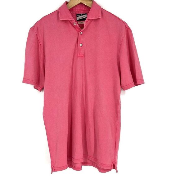 Johnnie O Polo Shirt Size Small Mens Pink Surfside Original Pique Golf Beach - Picture 1 of 7